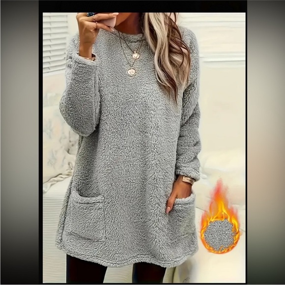 Jackets & Blazers - Cozy Gray Fleece Pullover